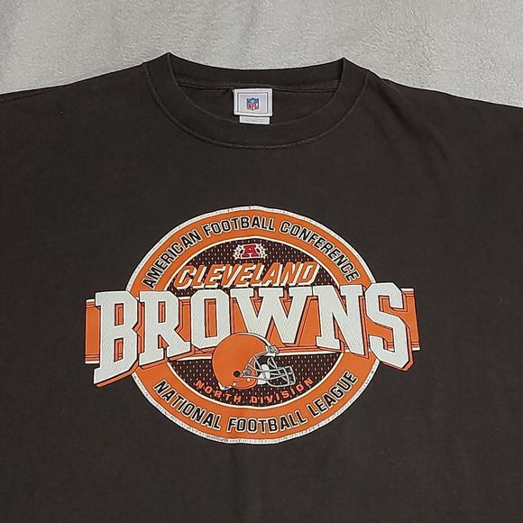Vintage Y2K NFL Brand Cleveland Browns AFC Brown Graphic T-Shirt Men’s Size 2XL - Picture 2 of 8